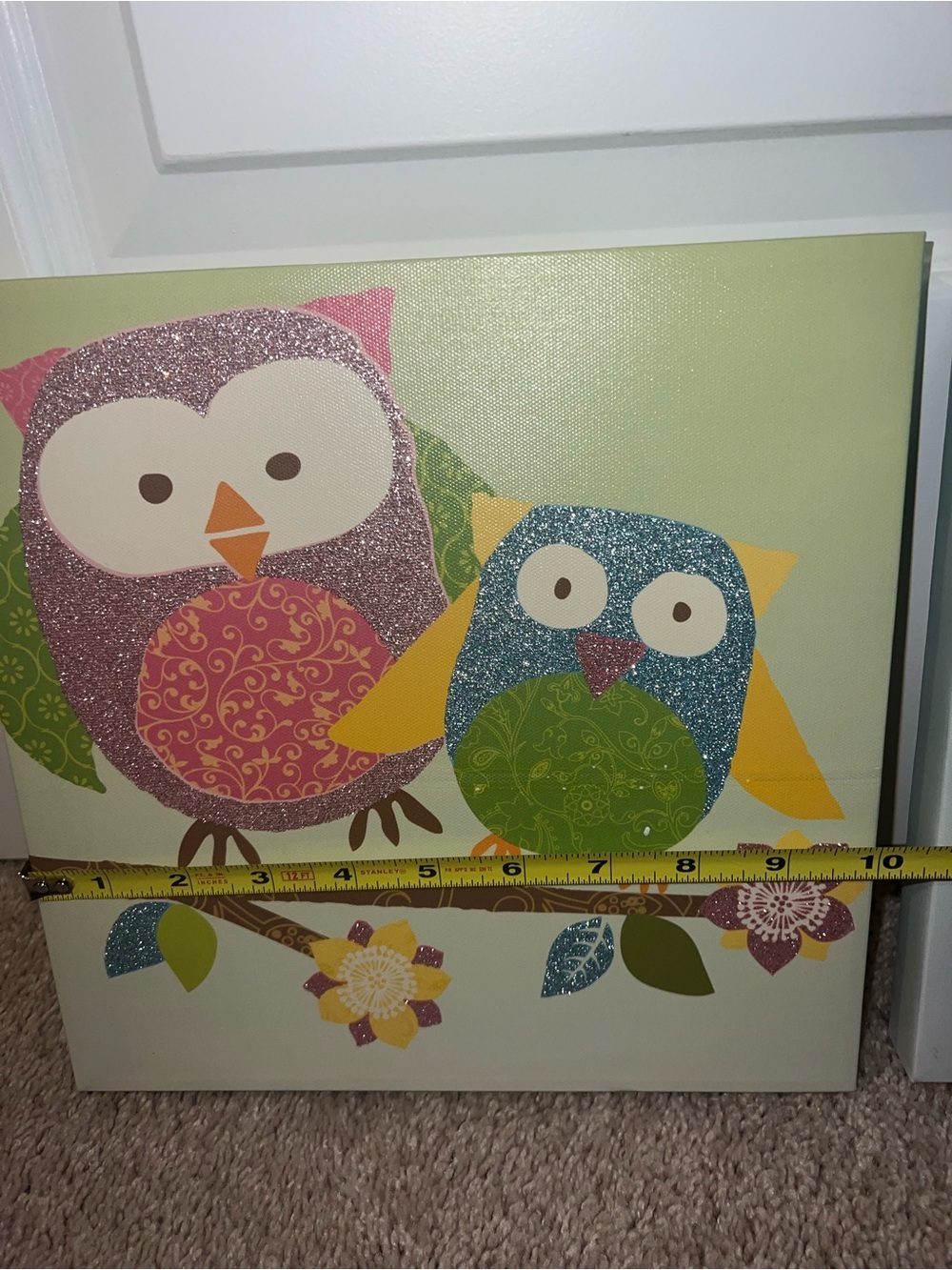 Target Kids Owl and Bird Canvas Wall Art in Blue, Green, Pink, Yellow - Picture 2 of 3